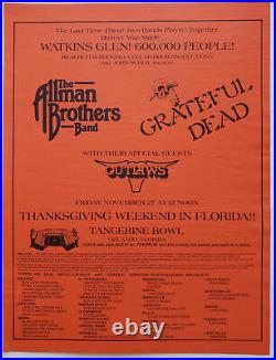 Grateful Dead Concert Poster 1981 Allman Brothers Tangerine Bowl
