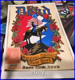 Grateful Dead Concert Poster Saratoga Springs 2003 & Cloth Ratdog Pass