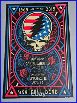 Grateful Dead FARE THEE WELL 2015 Poster -GD50- Santa Clara & Chicago 1043/5000