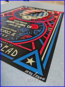 Grateful Dead FARE THEE WELL 2015 Poster -GD50- Santa Clara & Chicago 1043/5000