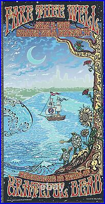 Grateful Dead FARE THEE WELL posters Chicago Soldier Field Mike DuBois Foil