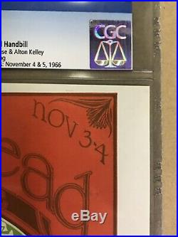 Grateful Dead FD-33 Handbill CGC Graded 9.6 Avalon Stanley Mouse Alton Kelley