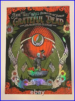 Grateful Dead Fare The Well GD50 Soldier Field Chicago 2015 Poster FOIL Sold Out