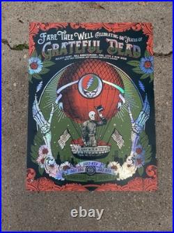 Grateful Dead Fare Thee Well 2015 Foil Poster Soldier Field Chicago #1720/2000