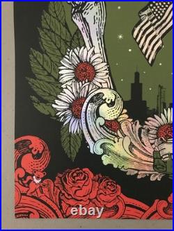 Grateful Dead Fare Thee Well 50th 2015 Chicago Foil Poster Status Serigraph Mint