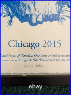 Grateful Dead Fare Thee Well Chicago 2015 Poster Print Kyle Baker 120/160 Framed