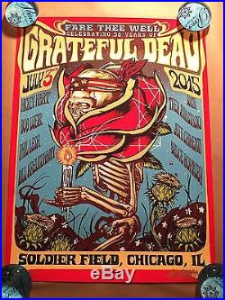Grateful Dead Fare Thee Well Chicago VIP 3 Poster Set Triptych AP VARIANT prints