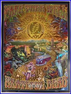 Grateful Dead Fare Thee Well Poster Holographic Foil Paper Signed M. Dubois