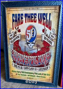 Grateful Dead Fare Thee Well Santa Clara 50 Years Poster Framed