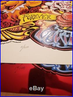 Grateful Dead Forever Grateful LETTRA & RED FOILS AJ Masthay Print Art #10's