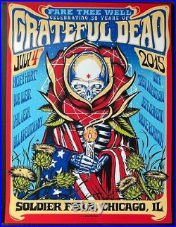 Grateful Dead GD50 Munk One VIP Poster, July 4th 2015 Soldier Field Chicago