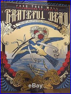 Grateful Dead Golden VIP 3Poster Set Justin Helton Rare FARE THEE WELL Free Ship