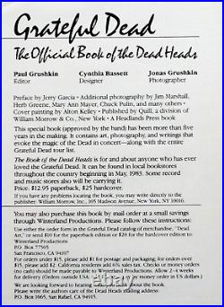 Grateful Dead Handbill 1983 The Official Book of the Deadheads Poster Art Flyer