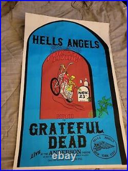 Grateful Dead Hells Angels Anderson Theater Concert Poster First Print Original
