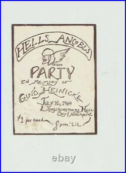 Grateful Dead Hells Angels Geno Heinicki First Print Concert Handbill Flyer