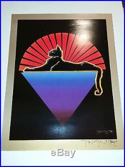 Grateful Dead JGB Stanley Mouse Cats Under the Stars 1995 Gold Poster
