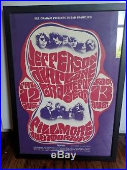Grateful Dead Jefferson Airplane 1966 Wes Wilson Fillmore Poster Framed
