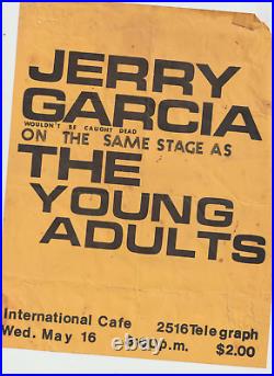 Grateful Dead Jerry Garcia Rare Original First Printing Concert Handbill Flyer