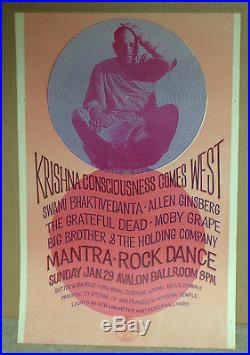 Grateful Dead Krishna Consciousness Avalon Fillmore Family Dog Era Poster