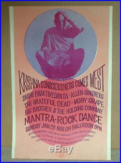 Grateful Dead Krishna Consciousness Avalon Fillmore Family Dog Era Poster
