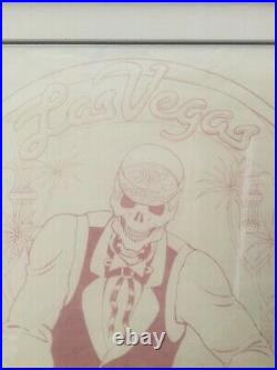 Grateful Dead Las Vegas 1992 t shirt production artwork signed, dated and framed