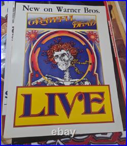 Grateful Dead Lesh Garcia Skull Roses Original Promo Warner 1971 Concert Poster