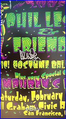 Grateful Dead Lesh Robinson Crows Panic Mardi Gra Autographed Concert Poster