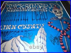 Grateful Dead OG Triple SIGNED Lee Conklin Lesh Weir Fillmore Concert Poster