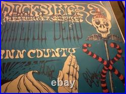 Grateful Dead OG Triple SIGNED Lee Conklin Lesh Weir Fillmore Concert Poster