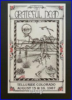 Grateful Dead Original 1987 Concert Poster Telluride Colorado Signed