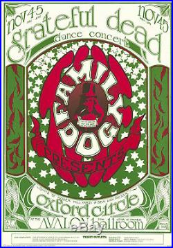 Grateful Dead Oxford Circle 1966 FD 33 LOGO Family Dog Avalon Poster