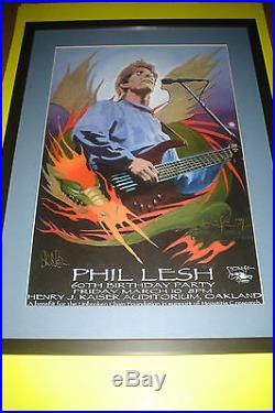 Grateful Dead Phil Lesh Autographed Poster 60th Birthday Stanley Mouse Signed