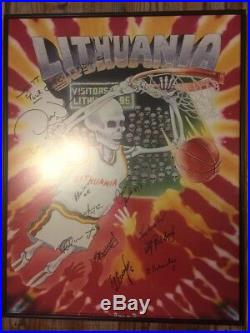 Grateful Dead Poster 1992 Lithuania Basketball Greg Speirs Autographed Olympic