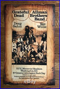 Grateful Dead Poster 6/9/73 ORIGINAL VINTAGE (Allman Brothers ABB) RFK DC