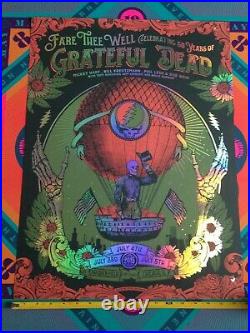 Grateful Dead Poster Fare Thee Well 2015 Soldier Field Ltd Ed Foil Justin Helton