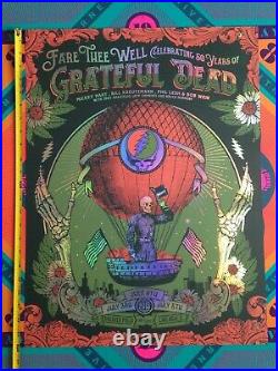 Grateful Dead Poster Fare Thee Well 2015 Soldier Field Ltd Ed Foil Justin Helton