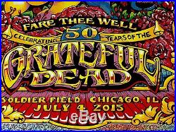 Grateful Dead Poster GD50 Soldier Field Chicago AJ Masthay Sparkle Foil Print N2