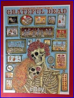 Grateful Dead Poster GD50 Soldier Field Chicago Artist Emek Pearl Paper doodled