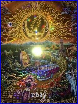 Grateful Dead Poster Mike DuBois Fare Thee Well Foil Hologram Art Golden Road 50