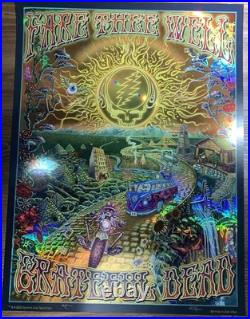 Grateful Dead Poster Mike DuBois Fare Thee Well Foil Hologram Art Golden Road 50