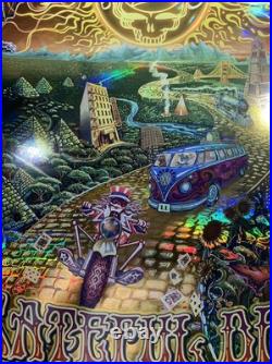 Grateful Dead Poster Mike DuBois Fare Thee Well Foil Hologram Art Golden Road 50