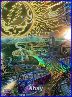 Grateful Dead Poster Mike DuBois Fare Thee Well Foil Hologram Art Golden Road 50