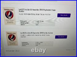 Grateful Dead Poster Vintage Tulsa, OK 1979 Original Rare Artist Signed 23X35