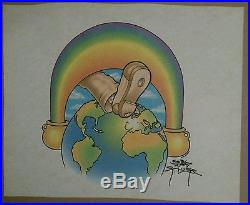 Grateful Dead Rainbow Foot 1994 signed Mouse Kelley Test Print Pellon Poster