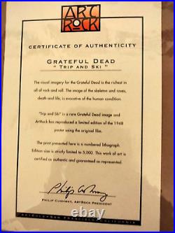 Grateful Dead Rare Art Rock Poster 1968 Trip & Ski #'d 1202/5000