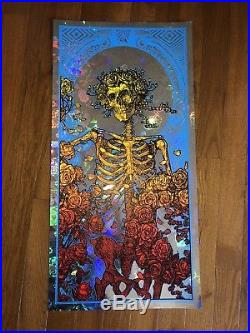 Grateful Dead Rose Foil Blunt Graffix In God We Trust Poster Berthe Skulls Print
