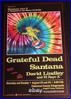 Grateful Dead + Santana Concert Poster Angel's Camp 1987 Arlene Owseichik Design