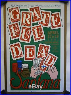 Grateful Dead & Santana, Las Vegas Orig. 1991 Rare Double Sided Poster