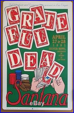 Grateful Dead & Santana Las Vegas Orig. 1991 Rare Double-Sided Poster