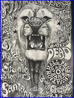 Grateful Dead & Santana Original Concert Poster Fillmore West BG134 Lee Conklin
